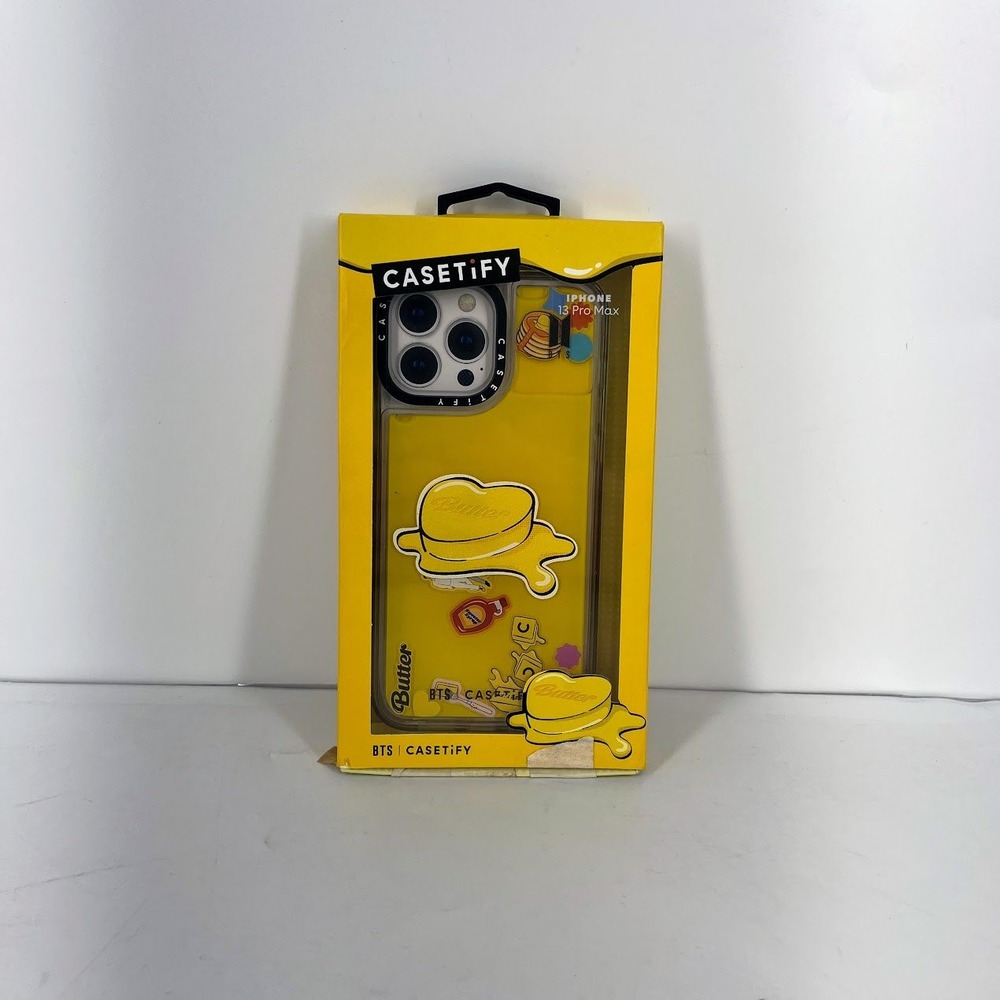 BTS x Casetify Butter iPhone 13 Pro Max Impact Case Yellow Heart K-Pop Merch NEW
